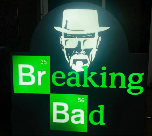 Φωτιζόμενο 3D Lightbox “Breaking Bad” – Fan Art Διακόσμηση με Χημική Ακρίβεια