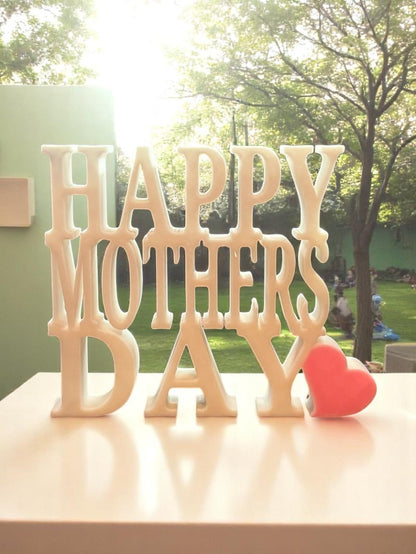 Διακοσμητικό Επιτραπέζιο "Happy Mother's Day" με Καρδιά - Το Τέλειο Δώρο για τη Γιορτή της Μητέρας