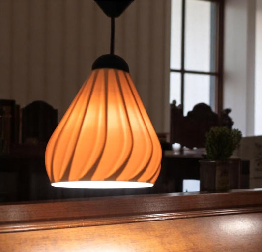 Κρεμαστό Φωτιστικό Οροφής "Amber Twist" - Μοντέρνο 3D Print Design