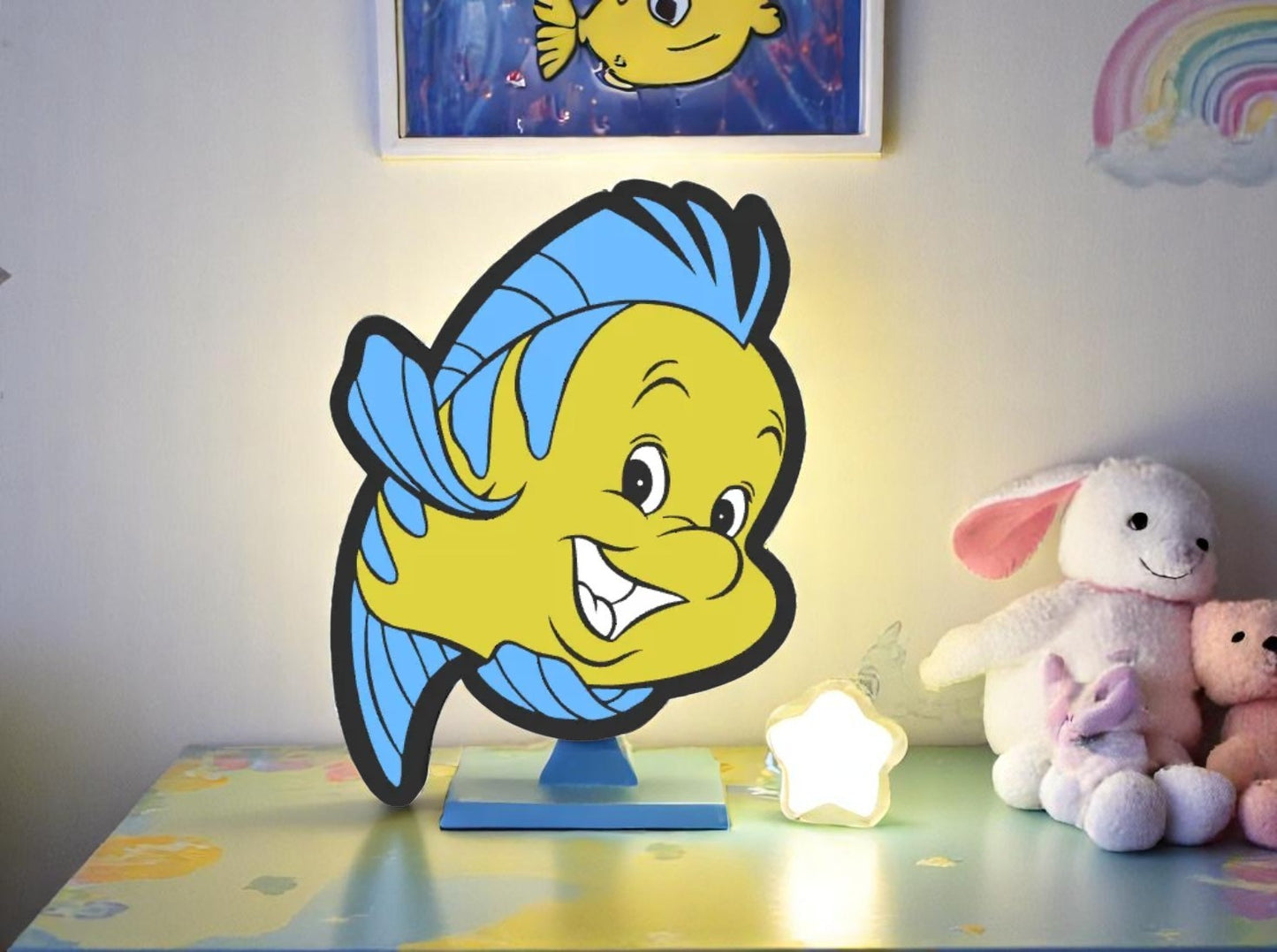 Φλάουντερ 3D LED Φωτιστικό USB - Η Μικρή Γοργόνα Disney - Παιδικό Διακοσμητικό Νυχτός