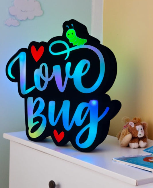 Πολύχρωμο  Φωτιστικό "Love Bug"  - Διακοσμητική Λάμπα LED για Παιδικό Δωμάτιο