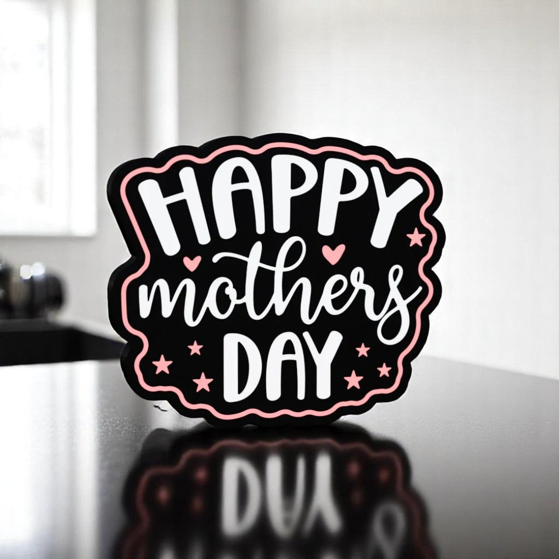 Διακοσμητική Λάμπα "Happy Mother's Day" σε Μαύρο-Ροζ - Φωτίστε την Ημέρα της Μητέρας με Αγάπη