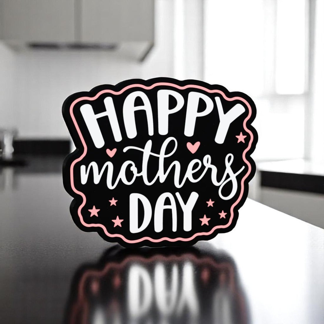 Διακοσμητική Λάμπα "Happy Mother's Day" σε Μαύρο-Ροζ - Φωτίστε την Ημέρα της Μητέρας με Αγάπη