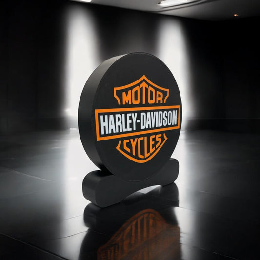 Harley-Davidson Fan Art Lightbox – Στρογγυλό 3D Printed Διακοσμητικό Φως με USB