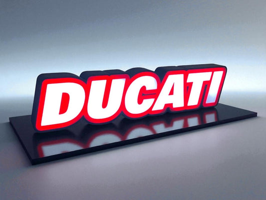 Φωτεινή Επιγραφή Fan Art Ducati – 3D Printed Lightbox με USB
