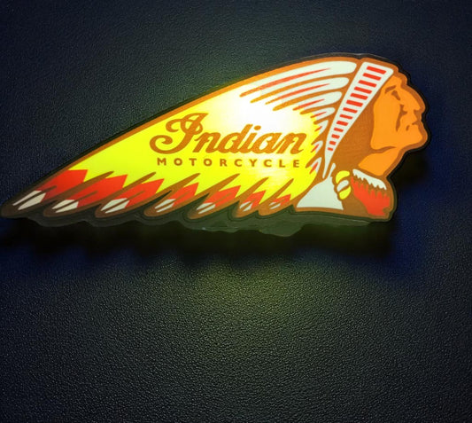 Φωτεινό Lightbox Indian Motorcycle – Ρετρό Fan Art Διακοσμητικό