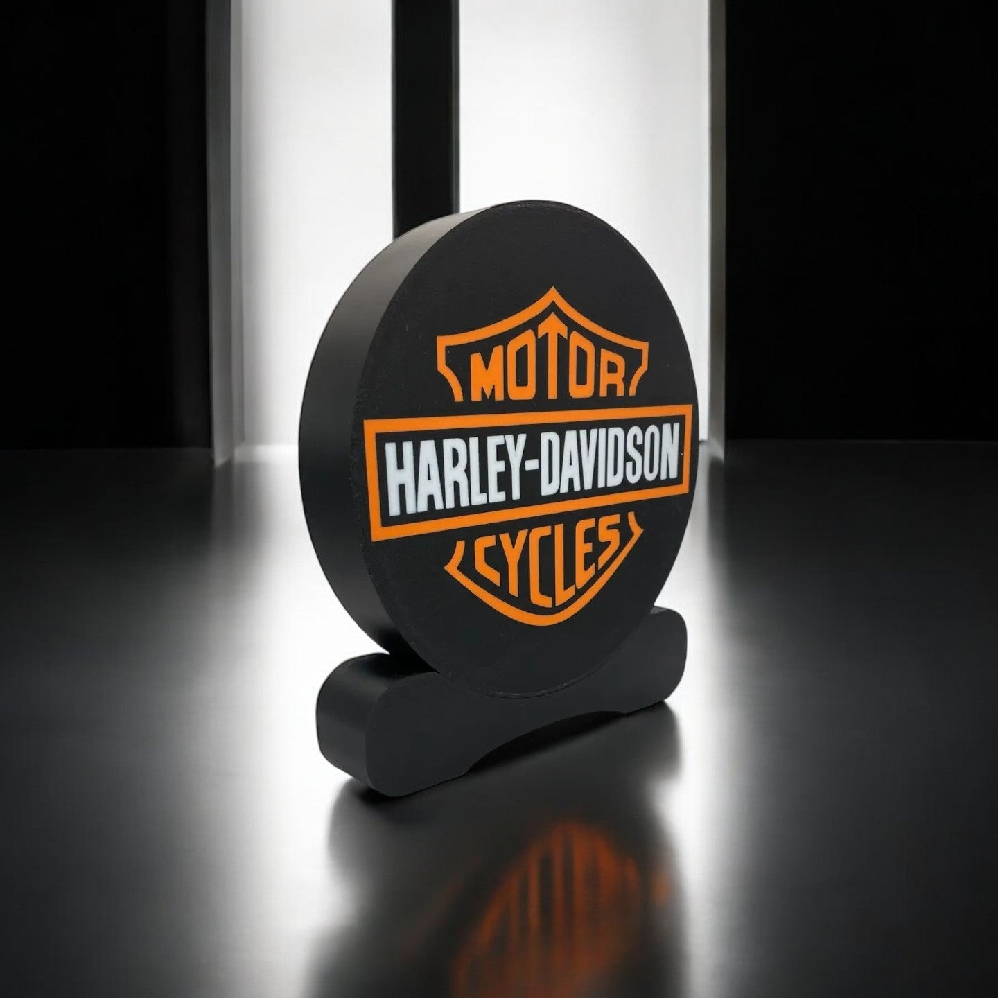 Harley-Davidson Fan Art Lightbox – Στρογγυλό 3D Printed Διακοσμητικό Φως με USB