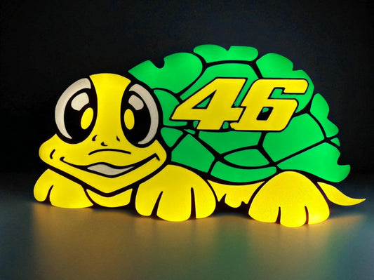 3D Printed Lightbox "Turtle 46" – Αφιέρωμα στον Valentino Rossi | Fan Art LED Διακόσμηση