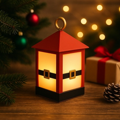 Χριστουγεννιάτικο Φανάρι “Ζώνη Άγιου Βασίλη” | LED Candle Lantern | Holiday Decor