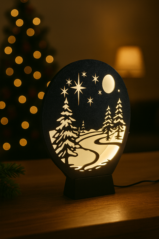 Επιτραπέζια Λάμπα Χειμωνιάτικη Νύχτα | Christmas Ambient Light | Cozy Holiday Decor