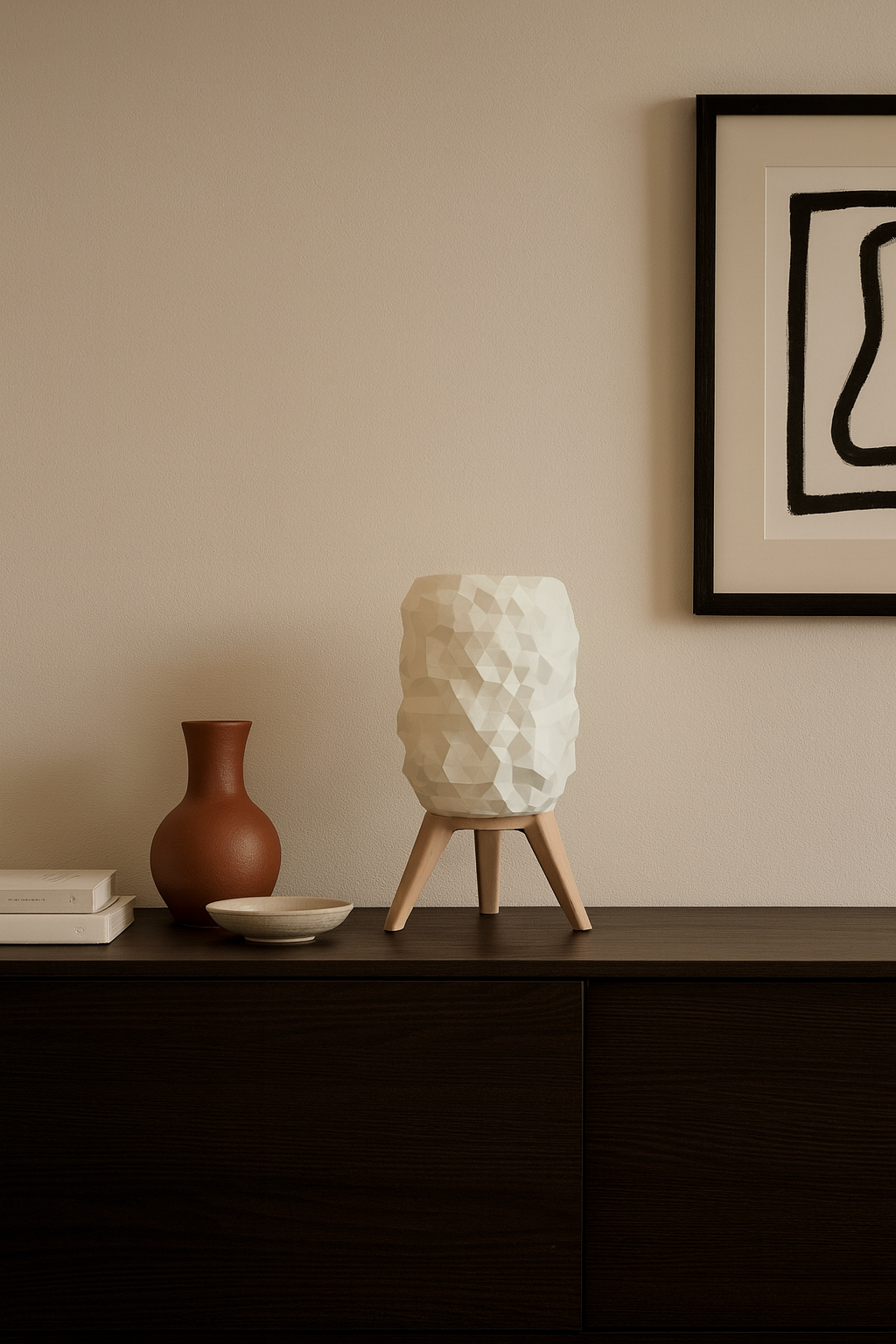 Minimal Cozy Table Lamp – Modern Geometric Bedside Light | Nordic Style Warm Ambient Lamp