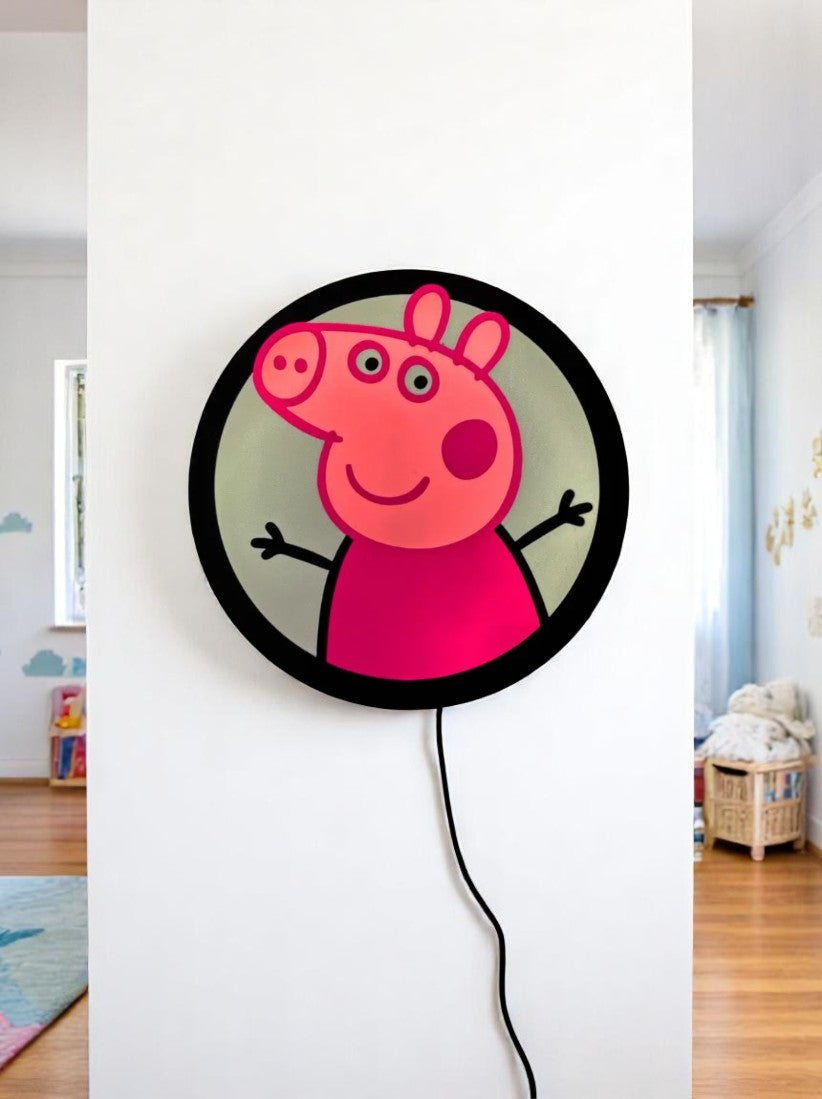 Παιδική Λάμπα Τοίχου 3D Peppa Pig με USB Καλώδιο