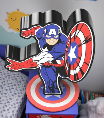 Επιτραπέζια Λάμπα LED Captain America - Φωτιστικό Υπερήρωα 
