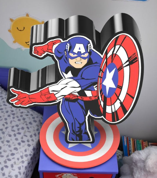 Επιτραπέζια Λάμπα LED Captain America - Φωτιστικό Υπερήρωα 