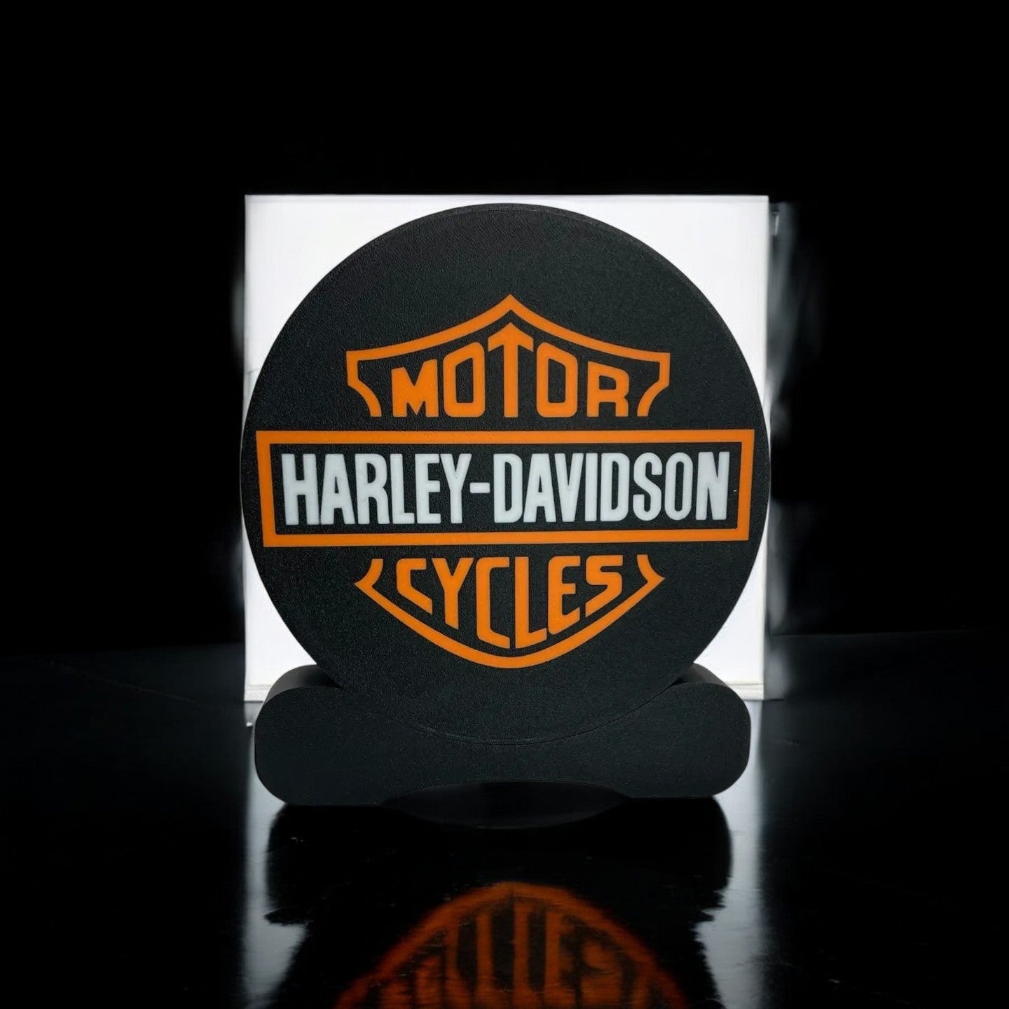 Harley-Davidson Fan Art Lightbox – Στρογγυλό 3D Printed Διακοσμητικό Φως με USB