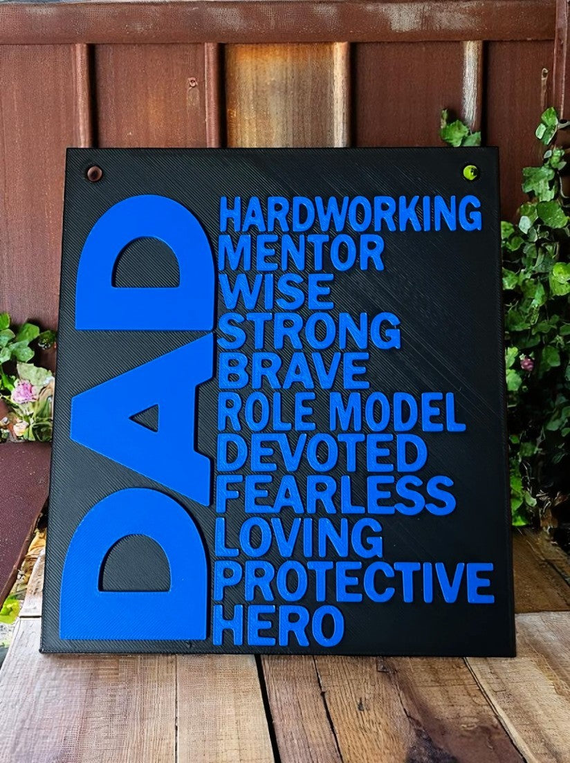 Επιτοίχιο Διακοσμητικό "DAD - Ο Ήρωας της Καρδιάς μας" | Δώρο Γιορτής του Πατέρα