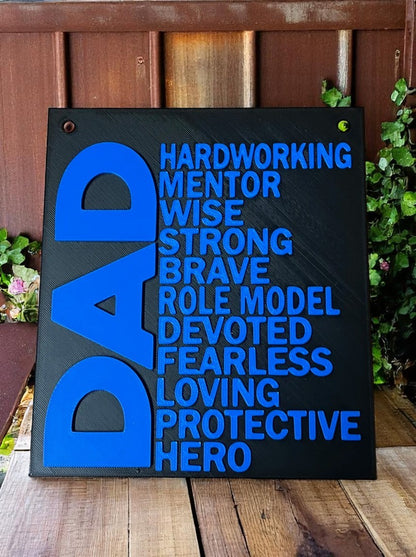 Επιτοίχιο Διακοσμητικό "DAD - Ο Ήρωας της Καρδιάς μας" | Δώρο Γιορτής του Πατέρα