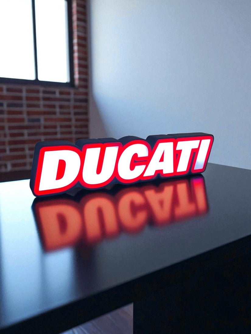 Φωτεινή Επιγραφή Fan Art Ducati – 3D Printed Lightbox με USB