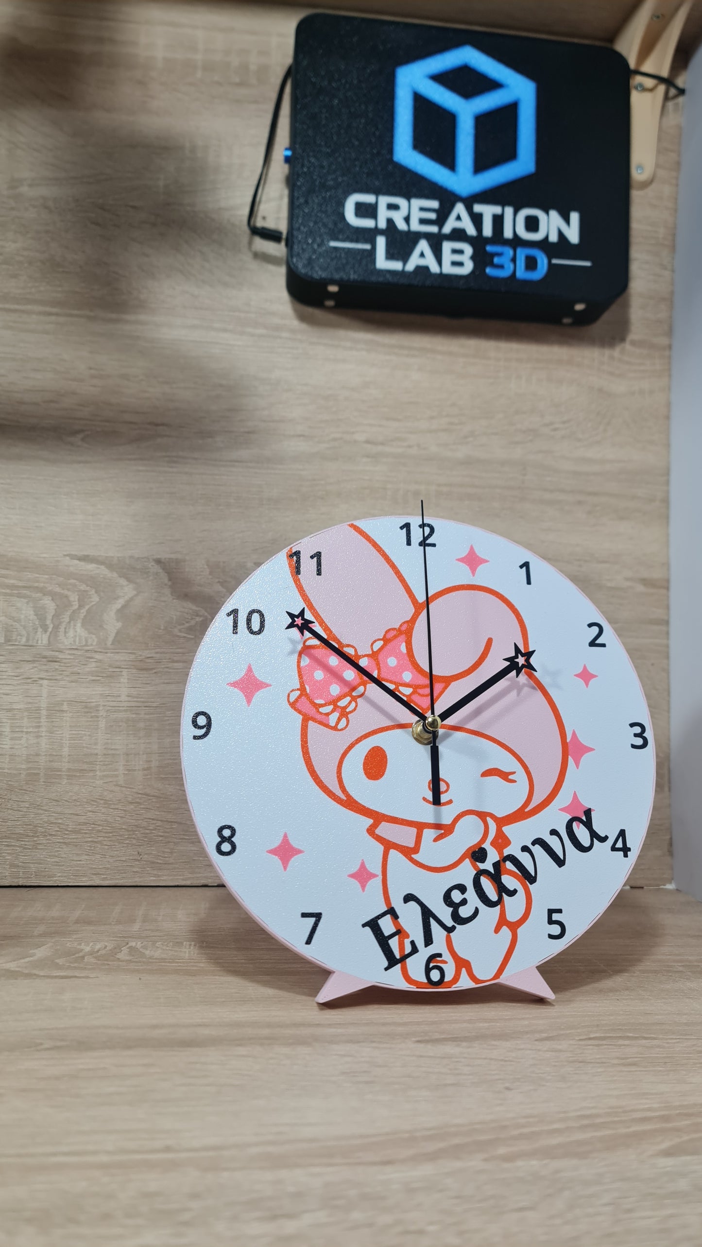 My Melody Personalized Wall & Desk Clock – Custom Name Sanrio Decor | Sweet Pink Gift for Girls