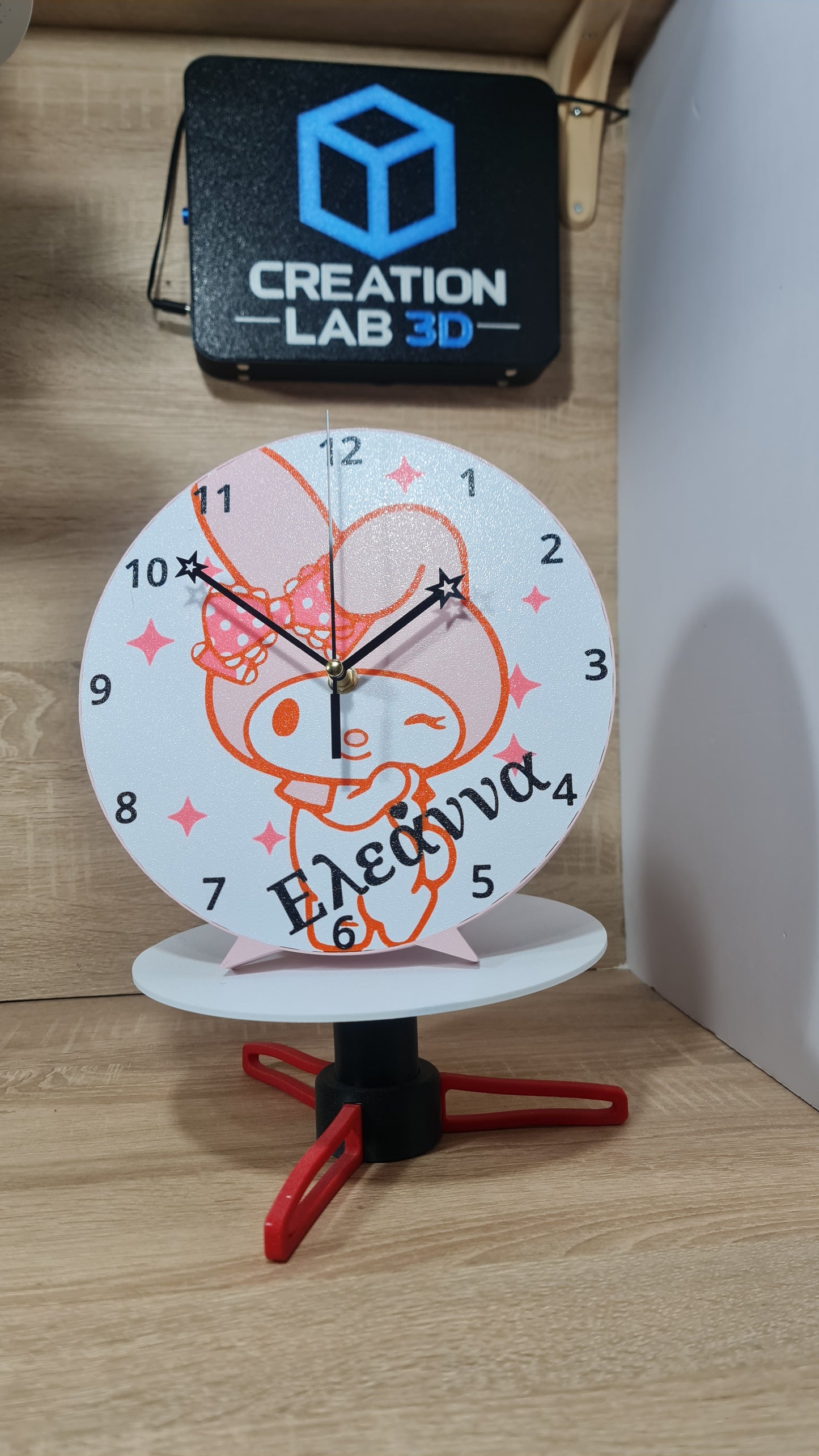 My Melody Personalized Wall & Desk Clock – Custom Name Sanrio Decor | Sweet Pink Gift for Girls