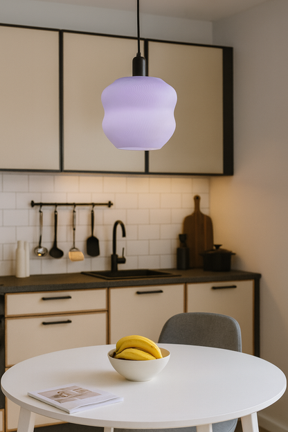 Κρεμαστό Φωτιστικό “Waveform” – Μοντέρνος Κυματιστός Σχεδιασμός με Επιλογή Χρώματος Καπέλου