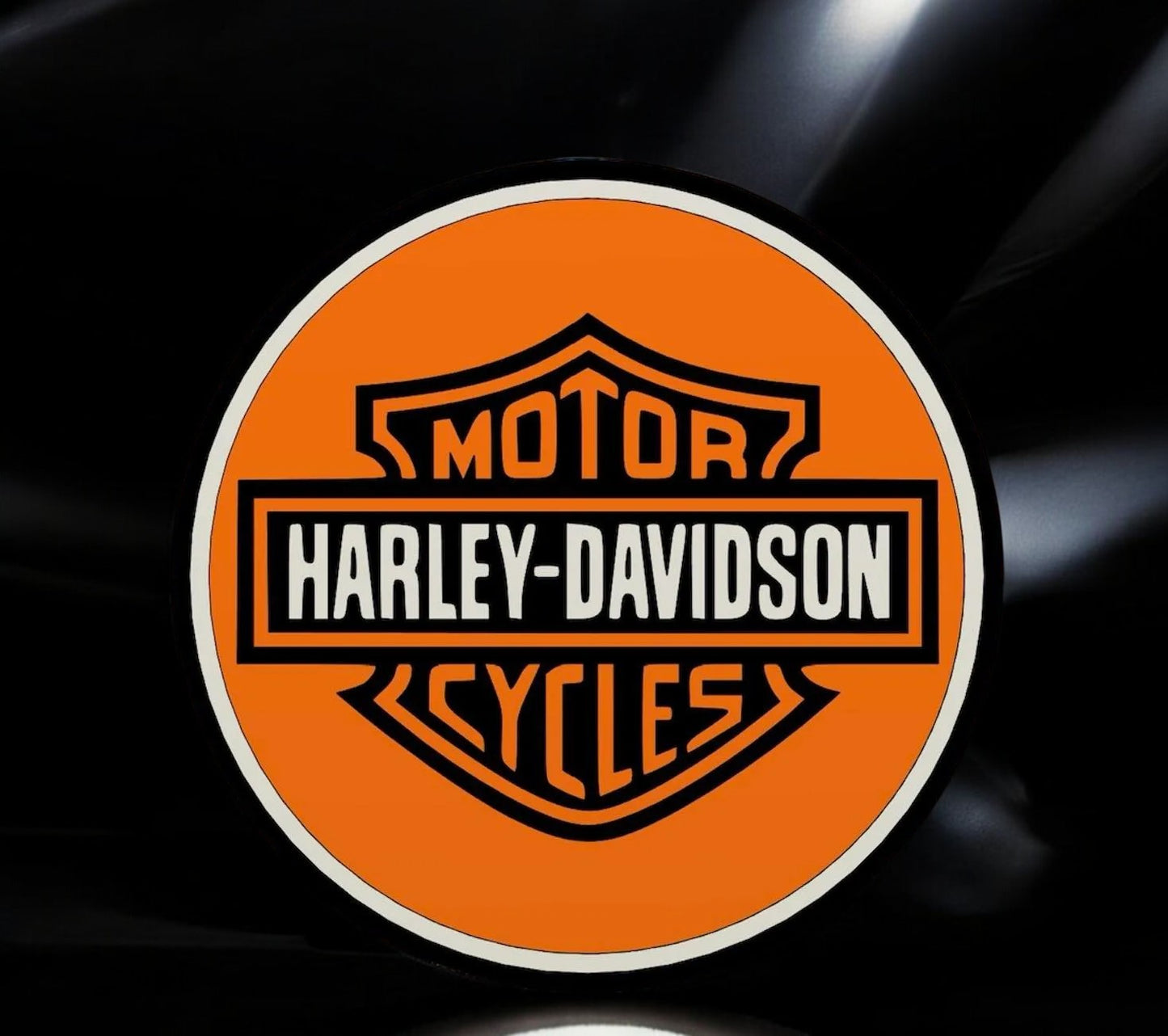 Harley-Davidson Round Fan Art Lightbox – 3D Printed Φωτιζόμενο Διακοσμητικό με USB