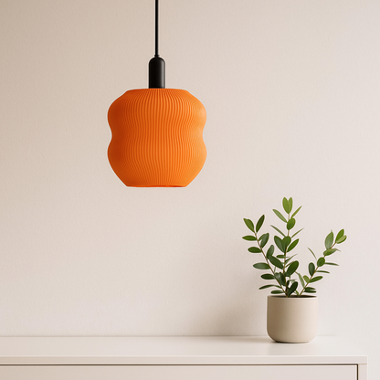 Κρεμαστό Φωτιστικό “Waveform” – Μοντέρνος Κυματιστός Σχεδιασμός με Επιλογή Χρώματος Καπέλου