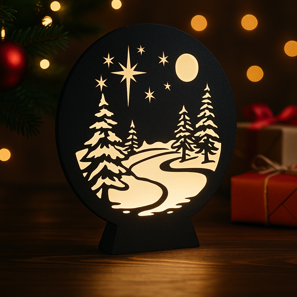 Επιτραπέζια Λάμπα Χειμωνιάτικη Νύχτα | Christmas Ambient Light | Cozy Holiday Decor