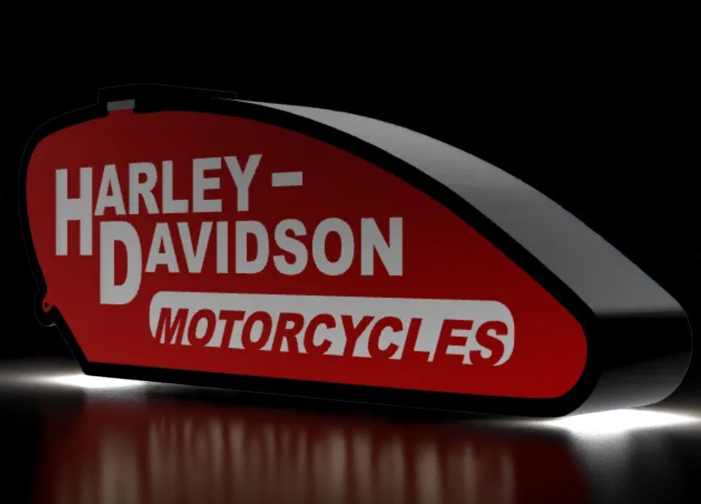 Φωτεινό Lightbox Harley-Davidson Ρεζερβουάρ – Ρετρό Fan Art Φωτιστικό