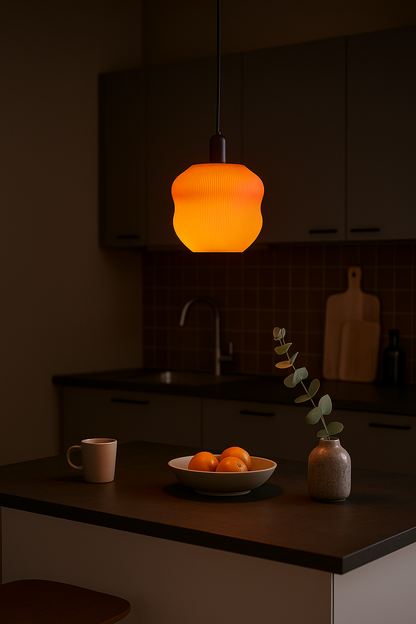 Κρεμαστό Φωτιστικό “Waveform” – Μοντέρνος Κυματιστός Σχεδιασμός με Επιλογή Χρώματος Καπέλου