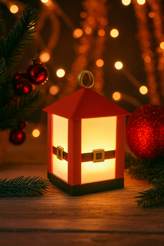Χριστουγεννιάτικο Φανάρι “Ζώνη Άγιου Βασίλη” | LED Candle Lantern | Holiday Decor