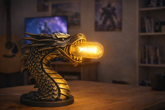 Draconis – Επιτραπέζια Λάμπα Δράκου με Ζεστό Φως
