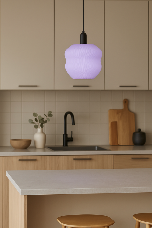 Κρεμαστό Φωτιστικό “Waveform” – Μοντέρνος Κυματιστός Σχεδιασμός με Επιλογή Χρώματος Καπέλου