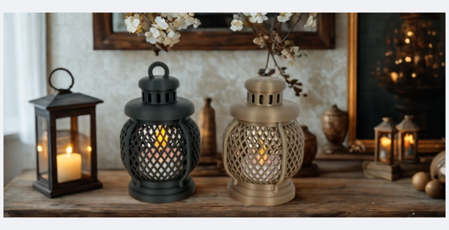 Vintage Glow Lantern Set – Premium Χειροποίητο Σετ Διακοσμητικών Φαναριών με Βάση /Lantern Duo