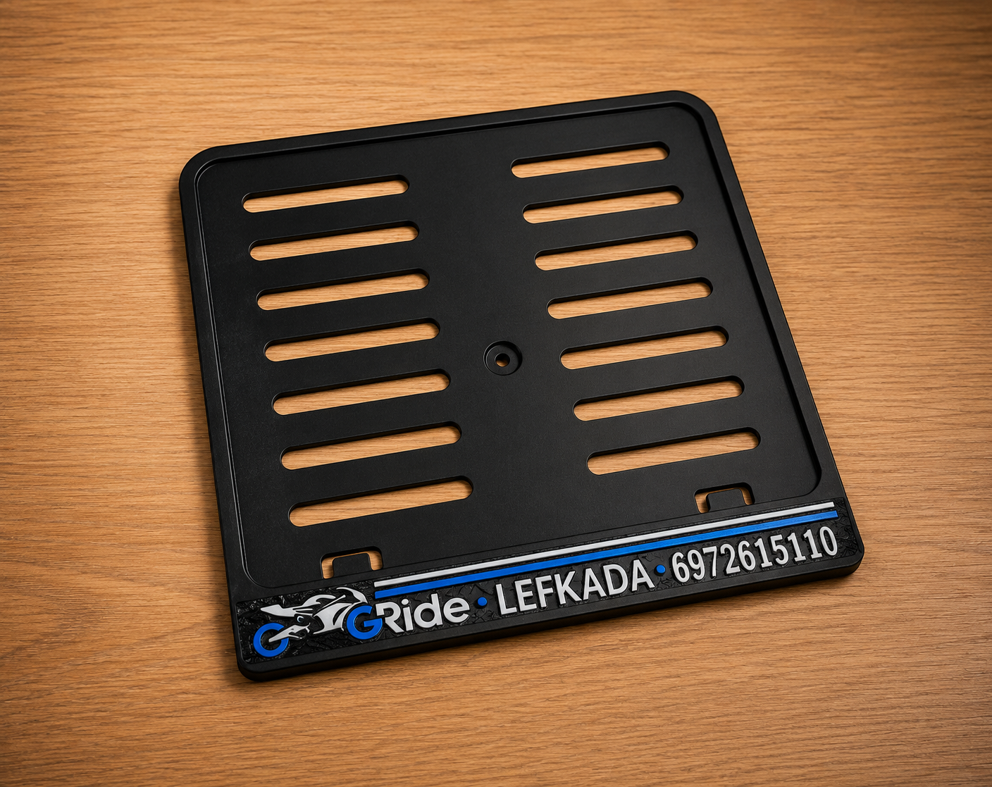 Custom Motorcycle License Plate Advertising Sign