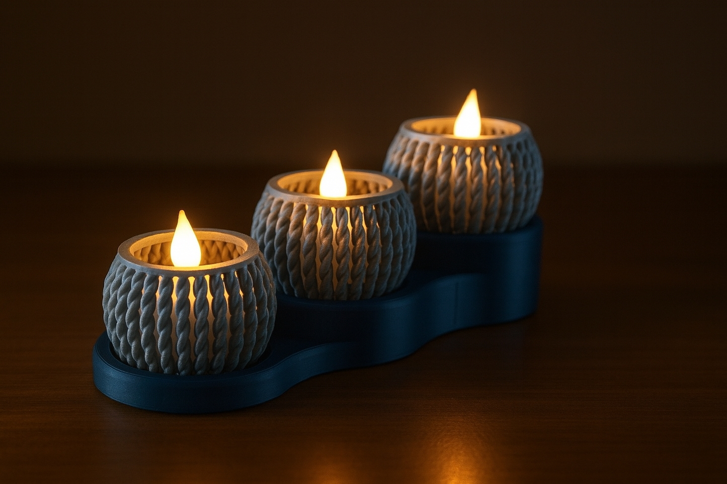 Weave Glow Candle Holder Set