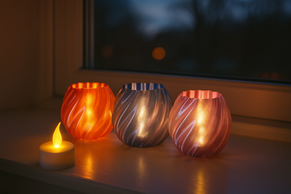 Aurora Swirl Candle Holder Set