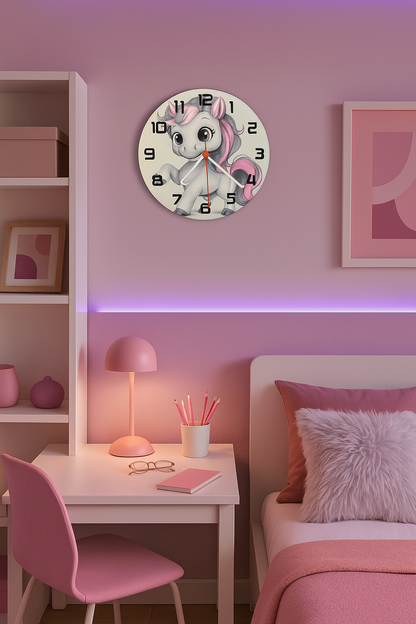 Παιδικό Ρολόι Τοίχου Μονόκερος | Cute Room Decor | Personalized Gift Option