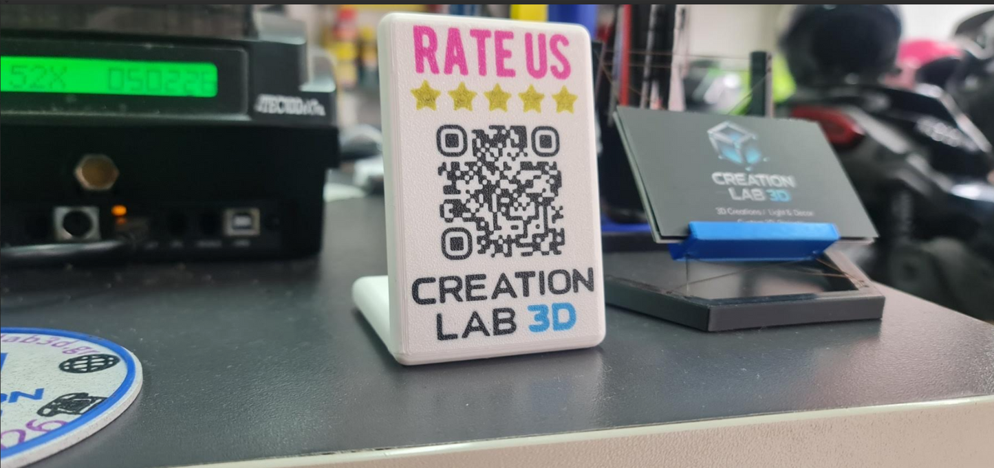 Smart Review Stand – Επιτραπέζιο QR Stand για Αξιολογήσεις, WiFi & Menu