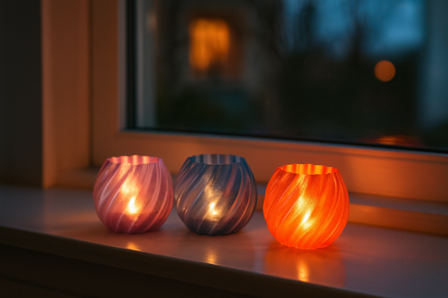 Aurora Swirl Candle Holder Set