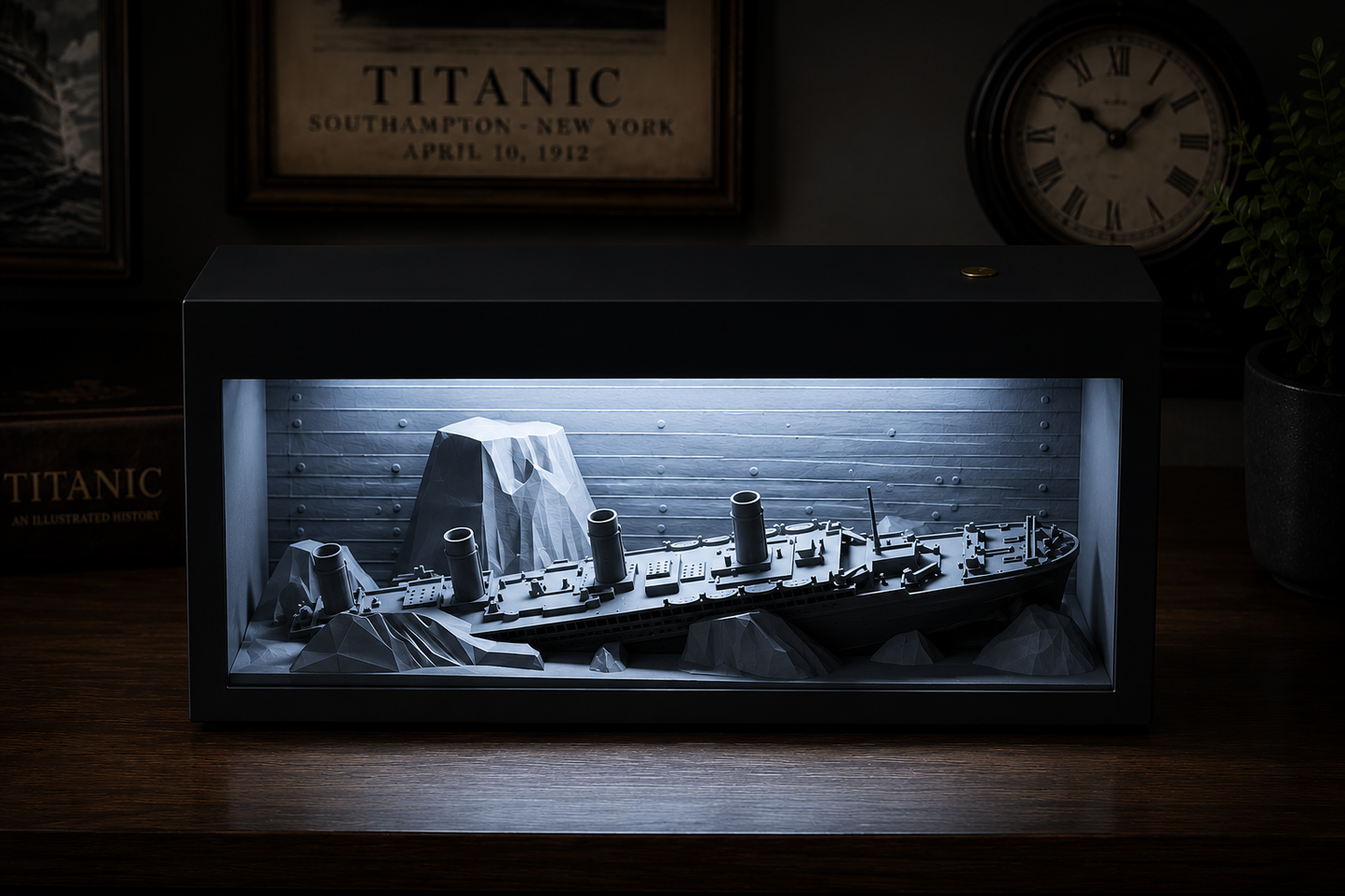 Titanic Shadowbox Light – Φωτιζόμενο Diorama Τιτανικός | Titanic Display Lamp