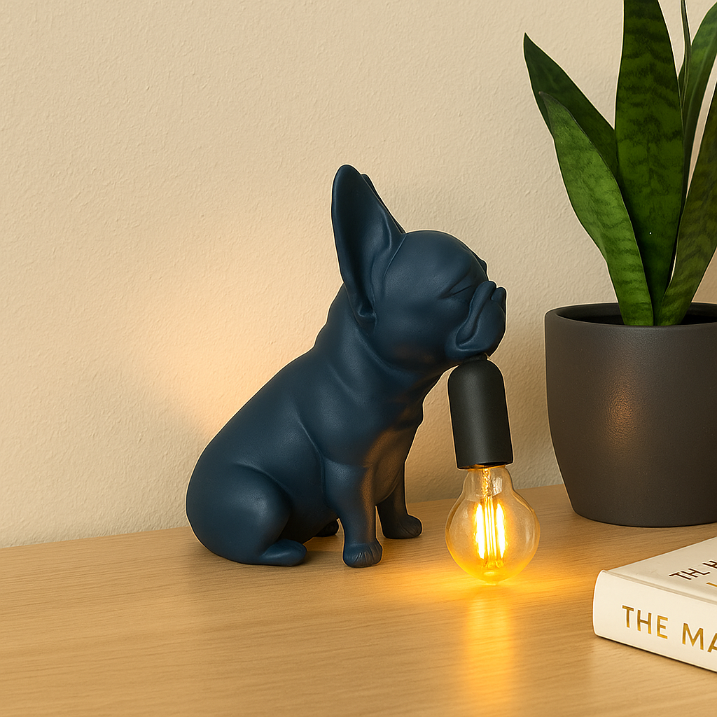 Επιτραπέζια Λάμπα Bulldog | Modern Dog Decor | Custom Color Option | Unique Gift Idea