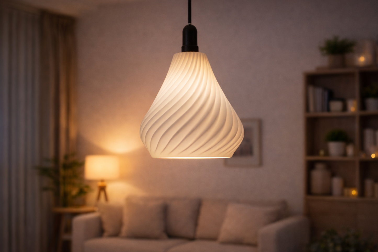 Helix Glow – Κρεμαστό Φωτιστικό Οροφής με Ρευστή Γραμμή 