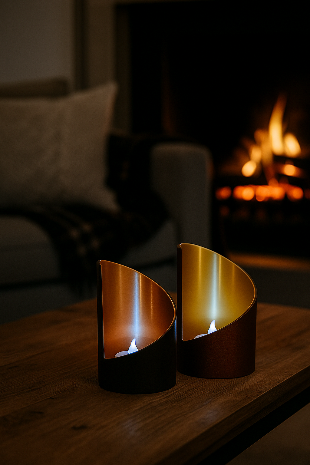 Luna Arc Candle Holder Set – Modern Crescent Tealight Decor | Minimalist Luxury Table Centerpiece