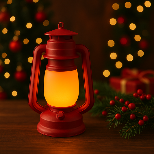 Χριστουγεννιάτικο Φανάρι Ρετρό | Warm LED Candle Lantern | Holiday Decor