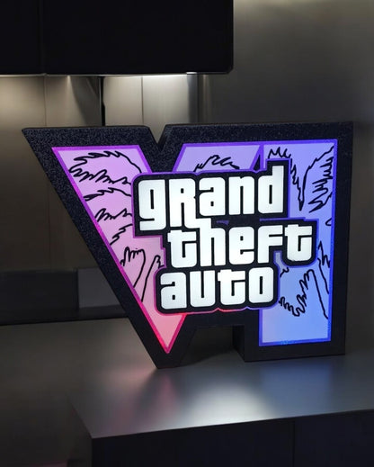 "3D Εκτυπωμένη Λάμπα Grand Theft Auto VI LED - Συλλεκτική Έκδοση με Τροφοδοσία USB"