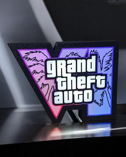 "3D Εκτυπωμένη Λάμπα Grand Theft Auto VI LED - Συλλεκτική Έκδοση με Τροφοδοσία USB"