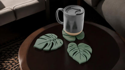 "Monstera Leaf  Coasters - Tropical Inspiration Set