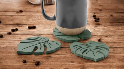 "Monstera Leaf  Coasters - Tropical Inspiration Set