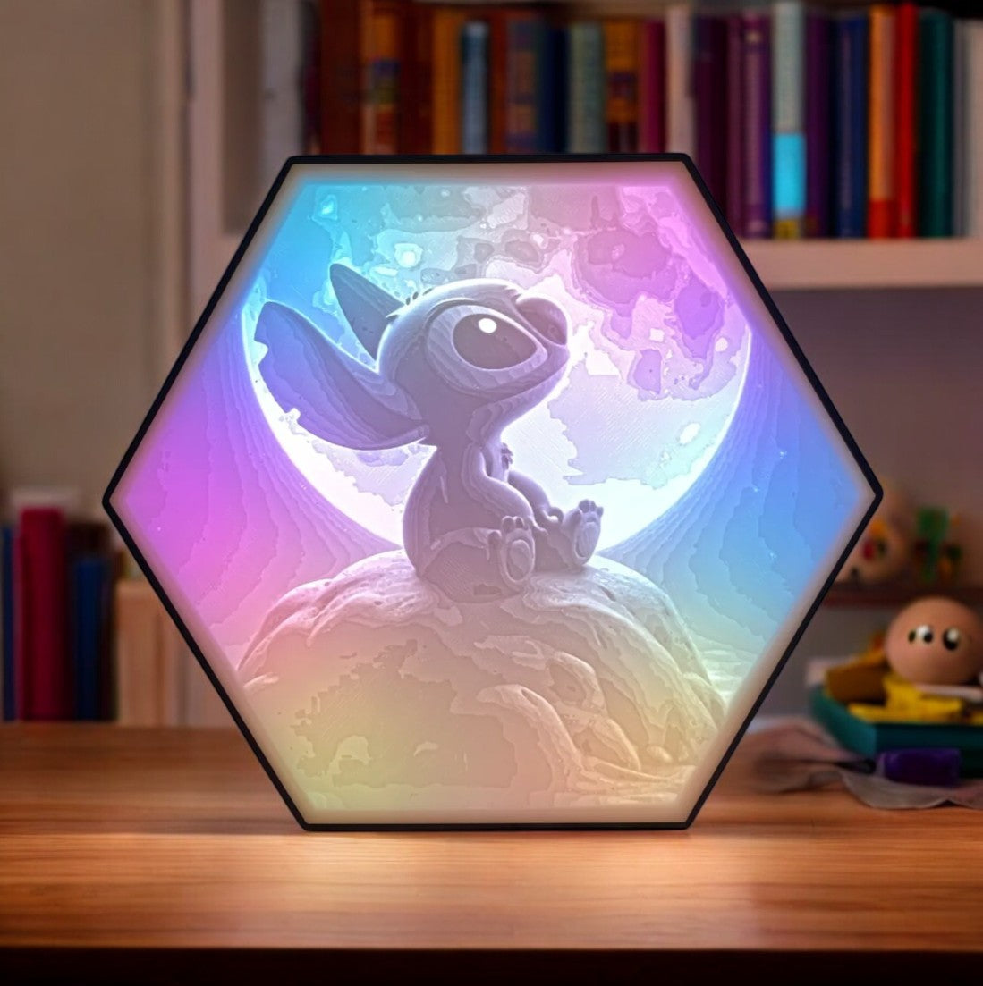 Εξαγωνική  Λάμπα LED Stitch "Moonlight" - Επιτραπέζιο Φωτιστικό 